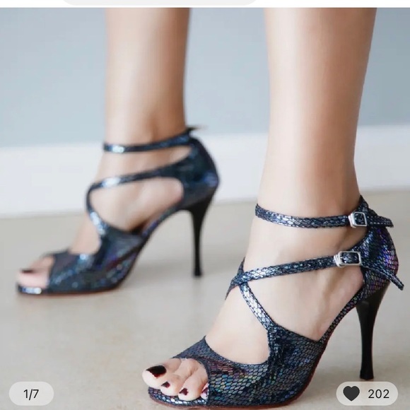 Practice Women Party Dance Shoes PU Rubber Sole. Size 5 - Picture 3 of 7